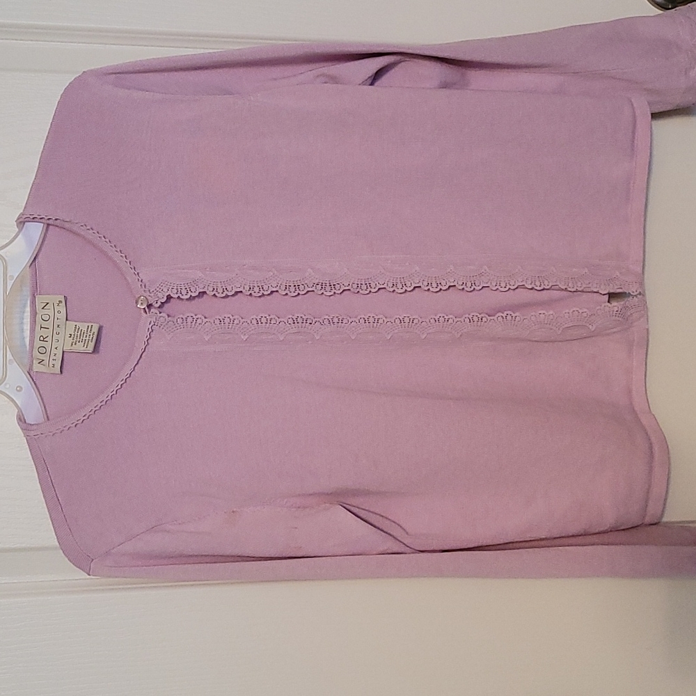 Cardigan Sweater. Medium Lavender.